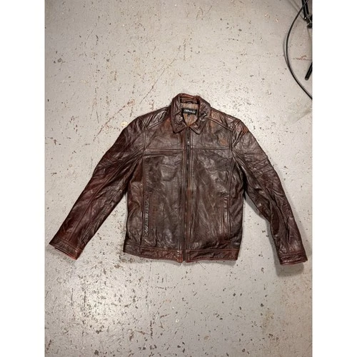 Vintage Ceralli Mocha Brown Leather Jacket - product listing photo