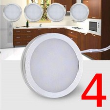 4X LED Under Cabinet Lighting Kit Cabinet Closet Lamp Puck Light Plug Tools Set
