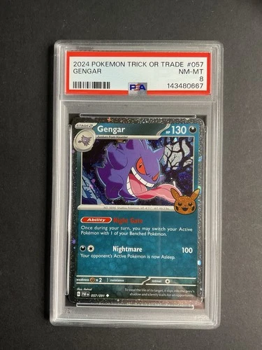 Gengar 057 PSA 8 2024 Pokémon Trick Or Trade Holo
