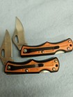 (2) Stihl Pocket Knives Plain Blade Orange Black Handle — photo 3