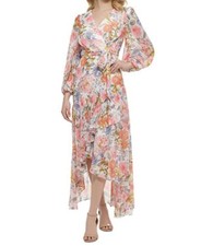 New Eliza J Maxi Dress Women’s Size 8 Flora Ruffle High Romantic Long Sleeve