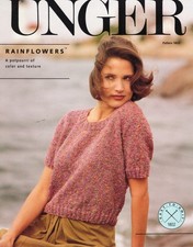 Unger Knitting Pattern 1802 Rainflowers U-Neck Short Sleeve Pullover Top