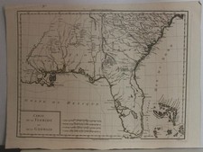 FLORIDA & GEORGIA 1798 CHANLAIRE & MENTELLE UNUSUAL ANTIQUE COPPER ENGRAVED MAP