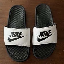Nike Benassi JDI Slides 343880-100 White/Black Men s Size 7