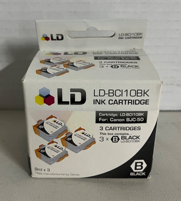 LD BCI10BK Ink Cartridge Compatible For Canon BJC-50, 55, 70, 80 BJ30  Printers