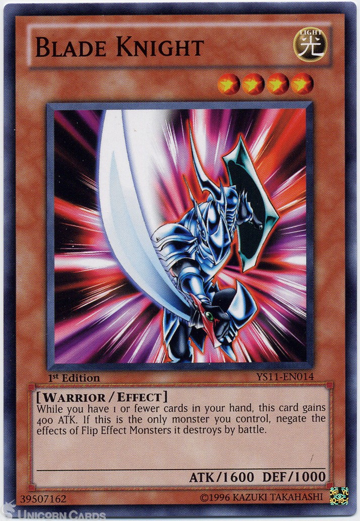 YS11-EN014 Blade Knight 1st Edition Mint YuGiOh Card