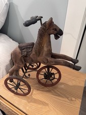 Antique Wooden Carved Carousel Horse Rocking Pony Toy Paint Decorated Folk Art