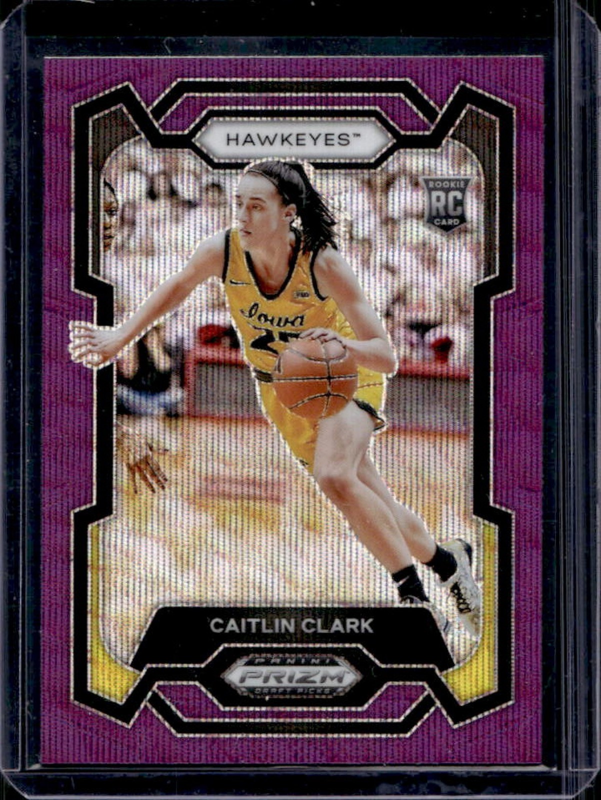 2024 Panini Prizm Draft Picks Collegiate Caitlin Clark RC Purple Wave Rookie #57