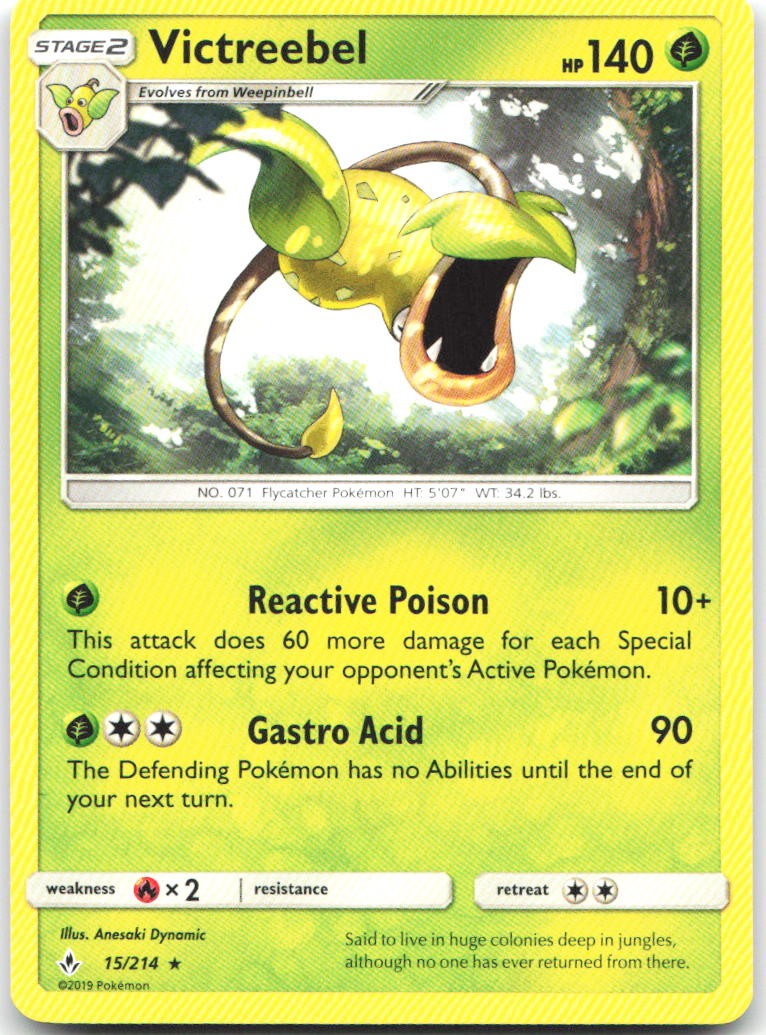 Victreebel 15/214 Rare Unbroken Bonds Pokemon Near Mint
