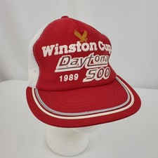 Vintage 1989 Daytona 500 Winston Cup Snapback Trucker Hat Cap NASCAR Racing