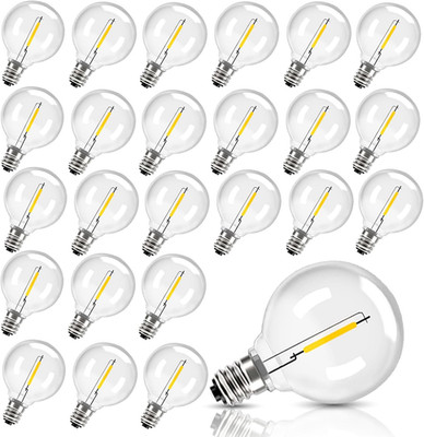 25Pack G40 Led Replacement Bulbs for Outdoor String Lights, E12/C7 Screw Base Gl