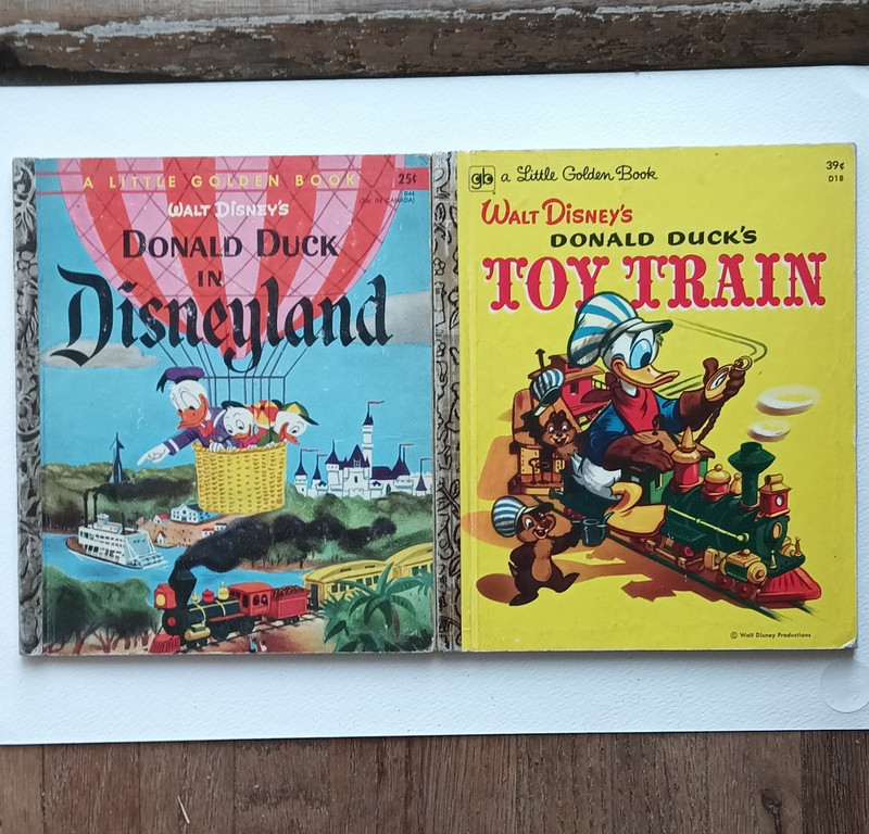 Vintage Disneyland Donald Duck Little Golden Books (2-Book Lot)