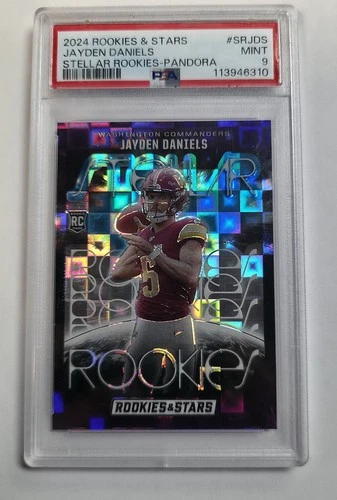 2024 Rookies & Stars Jayden Daniels Stellar Rookies Pandora PSA 9 RC Commanders