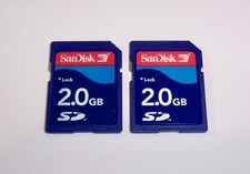 2 New 2GB SanDisk SD Memory Cards, 2pcs 2 GB SanDisk SD Cards Secure Digital