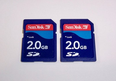 2 New 2GB SanDisk SD Memory Cards, 2pcs 2 GB SanDisk SD Cards Secure Digital