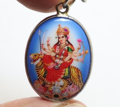DURGA KALI KALIKA UMA DEVI GODDESS SHAKTI HINDU BLESS OM LOCKET PENDANT NECKLACE