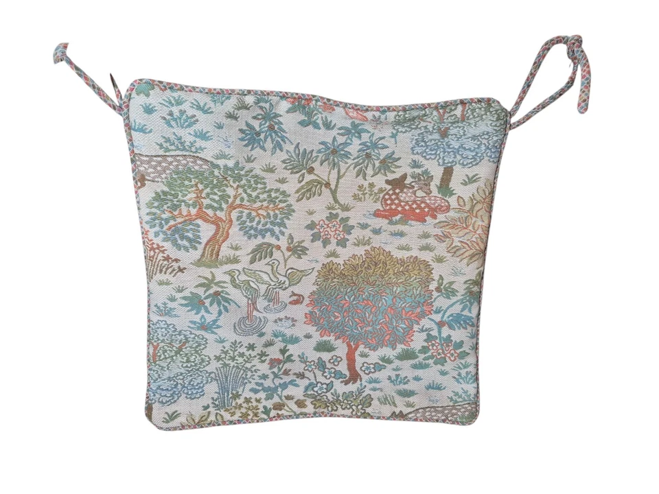 4 fundas de cojín de asiento caprichosas Duralee Pavilion Botanical Wildlife 16,5 x 16,5" Foto 3 de 4