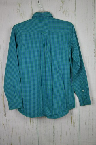 Lacoste Boys Green/Blue Plaid Long Sleeve Shirt Button-up Size 14 - Picture 3 of 3