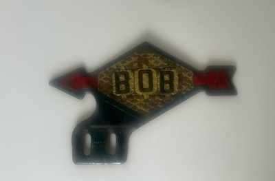 Vintage Sunoco License Plate Topper 1940s Automobile Gas & Oil Advertising 