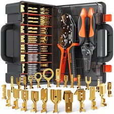 Crimpzangen Set 24 Arten Flachsteckh&uuml;lsen Abisolierzange 0,25-2,5mm&sup2; f&uuml;r Auto...