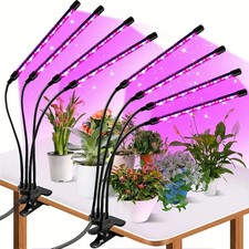 LED Indoor Plant Growth Lamp, Adjustable Clip Type Three-Color Light, 2/4-Head L