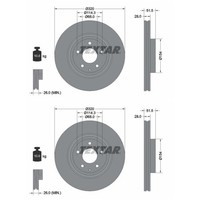 2X Textar Bremsscheiben Vorne 320Mm AußEnbelÜFtet Passend FÜR Mazda 6 CX-5 CX-9