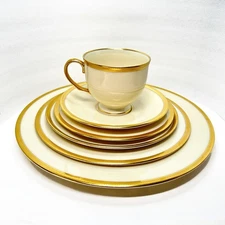 Lenox " Tuxedo" 6 Piece Set, Dinner, Salad, Bread & Butter, Dessert, Saucer, Cup