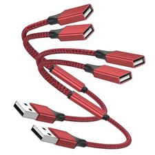 2Pack USB Y Splitter 1 in 2 Out Adapter, USBA Male to Two Female Adapter, Dua