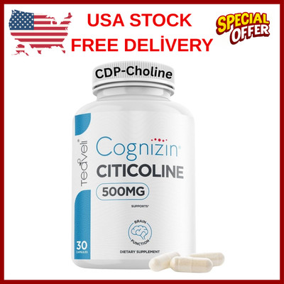 Cognizin Citicoline- 500mg CDP Choline Capsules- Clinically Studied Brain... 
