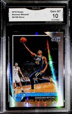 2018-19 Hoops Silver #90 Donovan Mitchell RC Rookie Card 90/199 Utah Jazz Graded. rookie card picture
