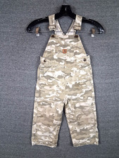 Carhartt Overalls Size 24m Toddler Brown Green Camo 100 Cotton Snap Workwear