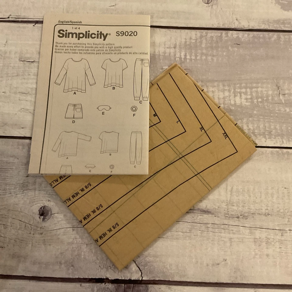 Simplicity 9020 Sewing Pattern Sweatshirt Top Jogger Pants Shorts XXS-XXL UNCUT - Image 3 of 3