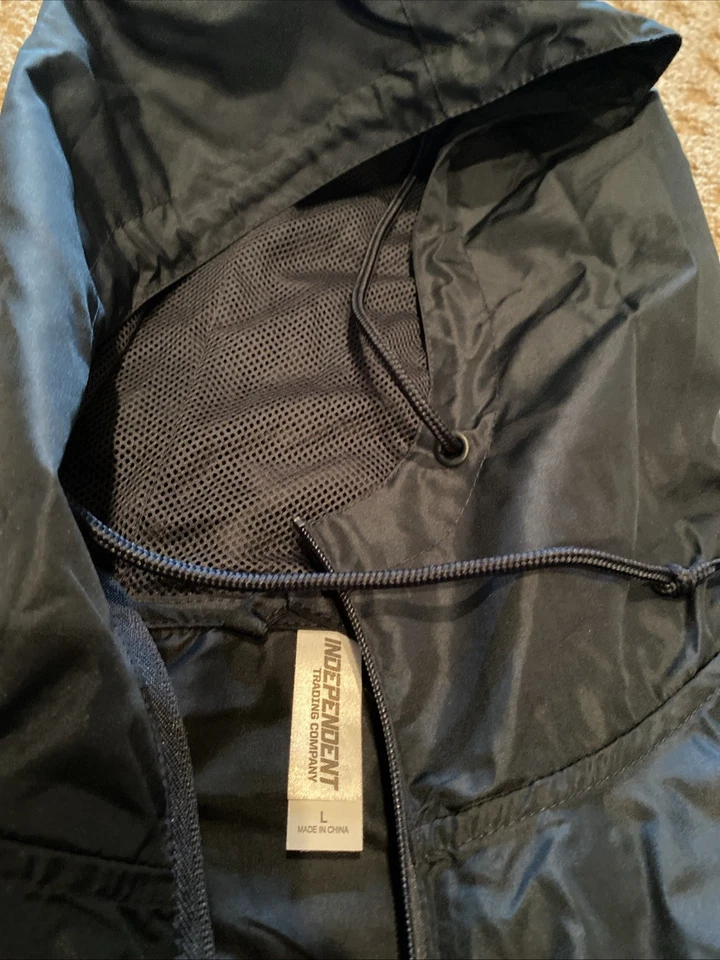 Jaqueta de chuva masculina nova em folha grande 2 tons Golden Road com capuz Los Angeles - Imagem 4 de 4