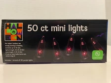 Energy Star 50 Count Purple Halloween Mini Light Set Black Wire Indoor/Outdoor