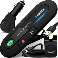 Kit Vivavoce Bluetooth per Auto Con Regolazione Volume E Ascolto Musica, Kit Viv