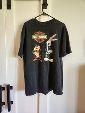 Vintage 90s Taz  Bugs Bunny Harley Davidson Front And Back Graphic Size Mens XL