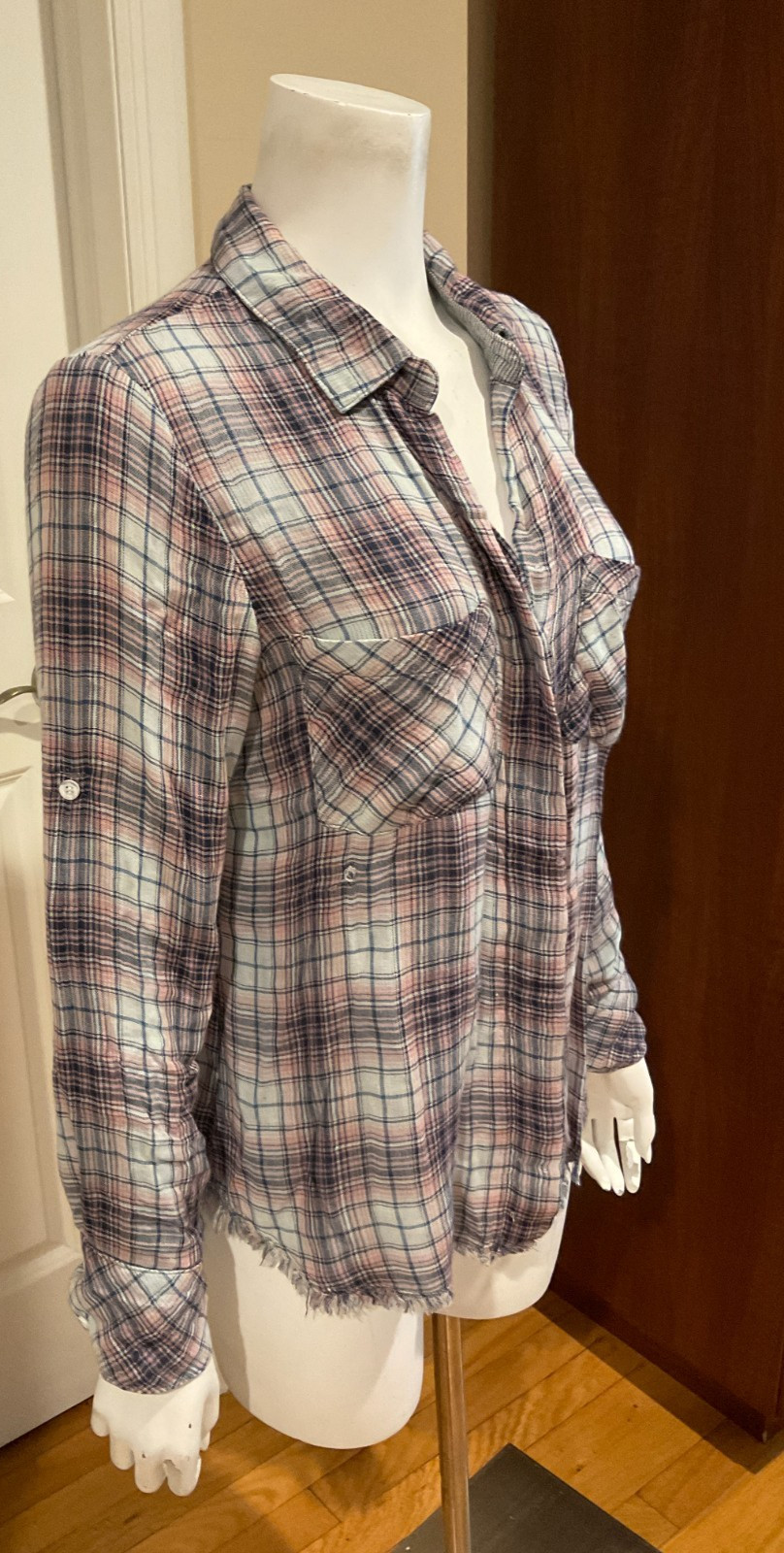 Bella Dahl Split Back Button Down Plaid Shirt wit… - image 3