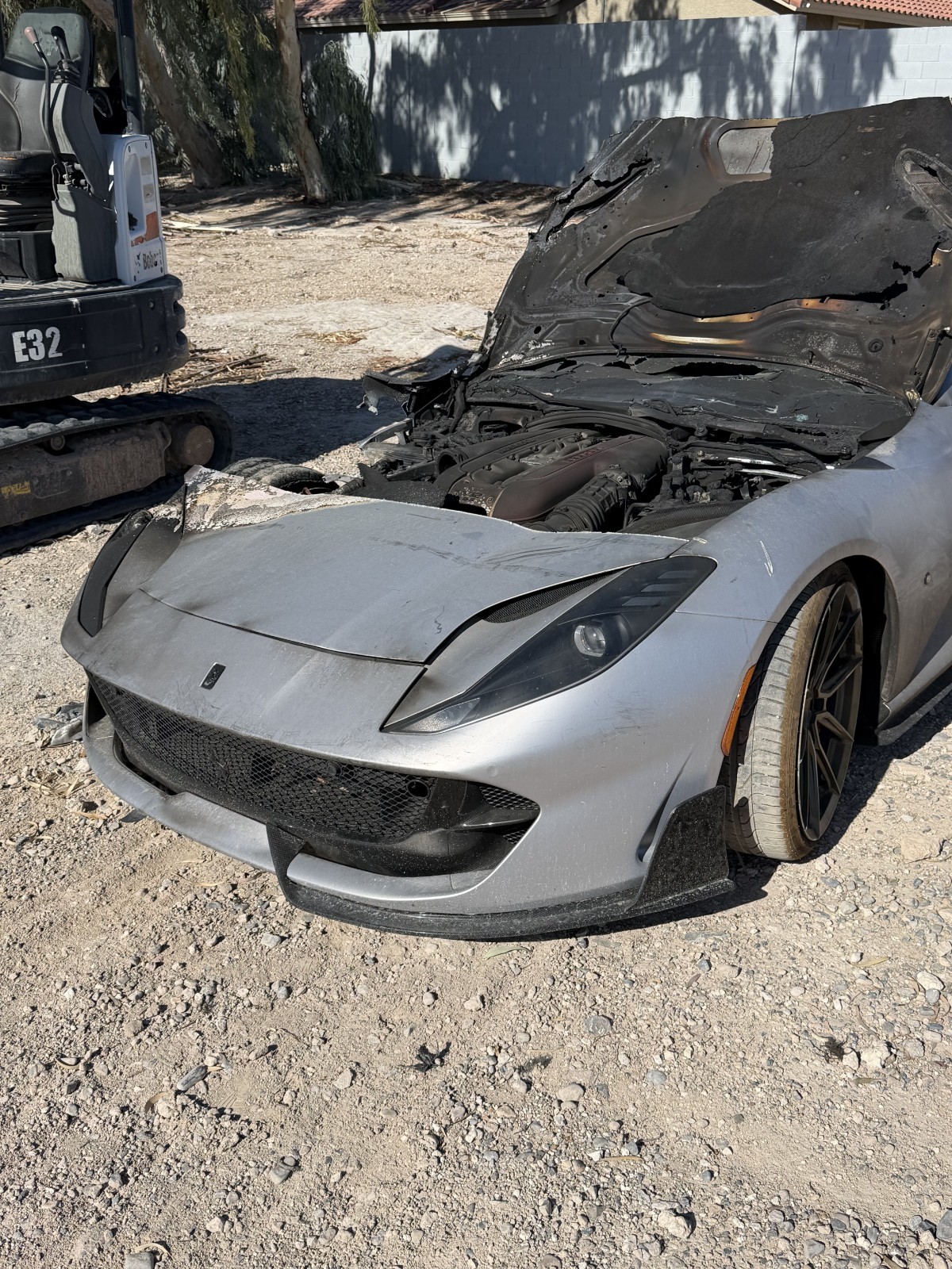 Ferrari 812 Entire Parts Car Burned
