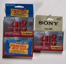 Sony Hi8 120HMP Blank Tape Lot of 3 - New Sealed