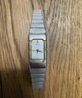 Vintage Seiko Quartz Women’s Rectangle Two-Tone Bracelet Watch Silver/Gold Dial