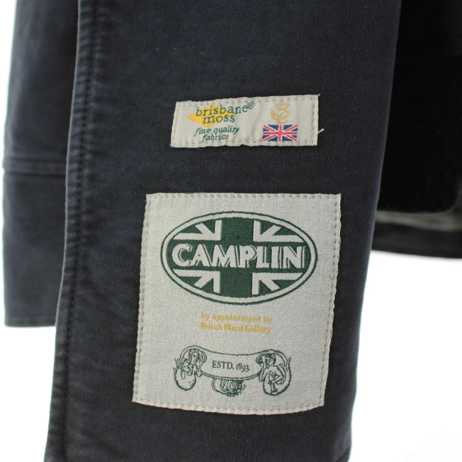 Camplin NWT 100% Cotton Pea Coat w/ Removable Lining Size 52 (L US) In Blue - product detail image 11