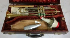 Bach Stradivarius Model 10-33 Trumpet w/ Case & Mutes