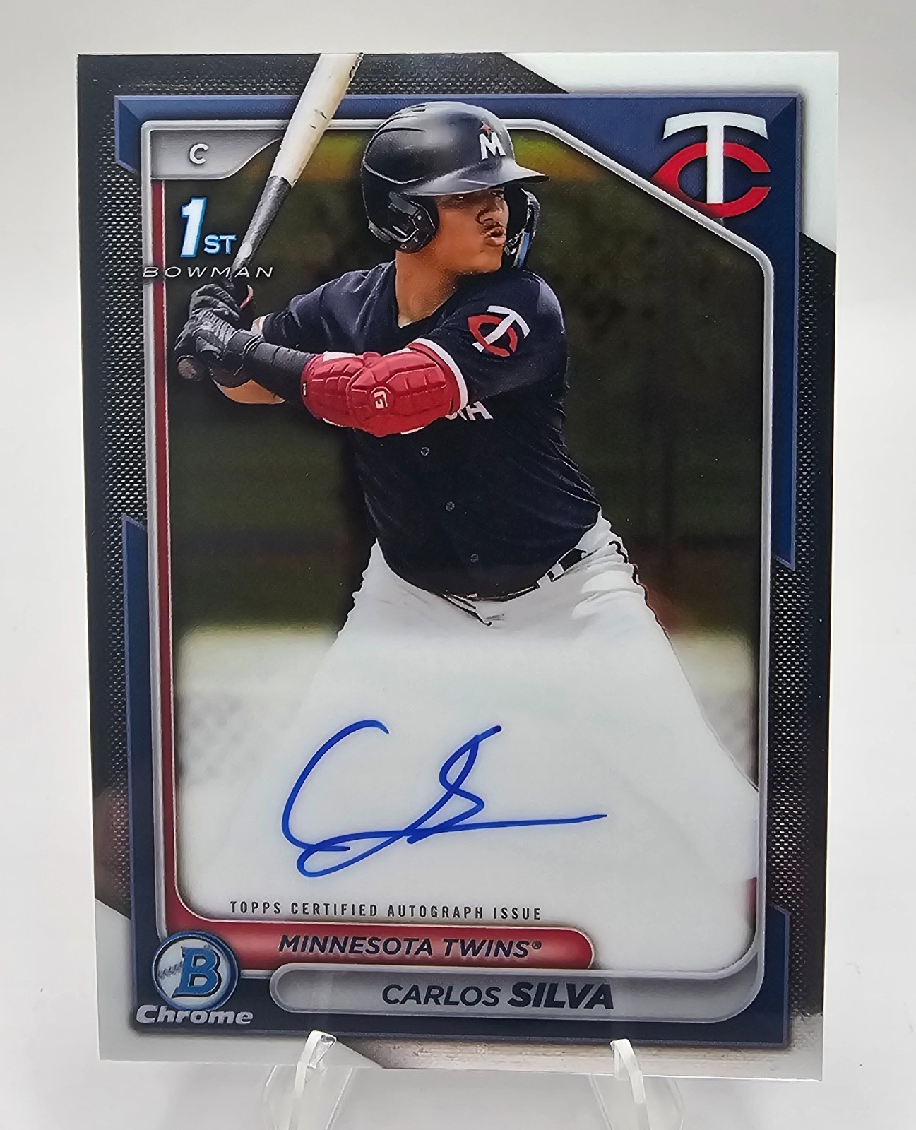 2024 Bowman Chrome Carlos Silva 1st Bowman Auto RC Prospect Minnesota Twins AU