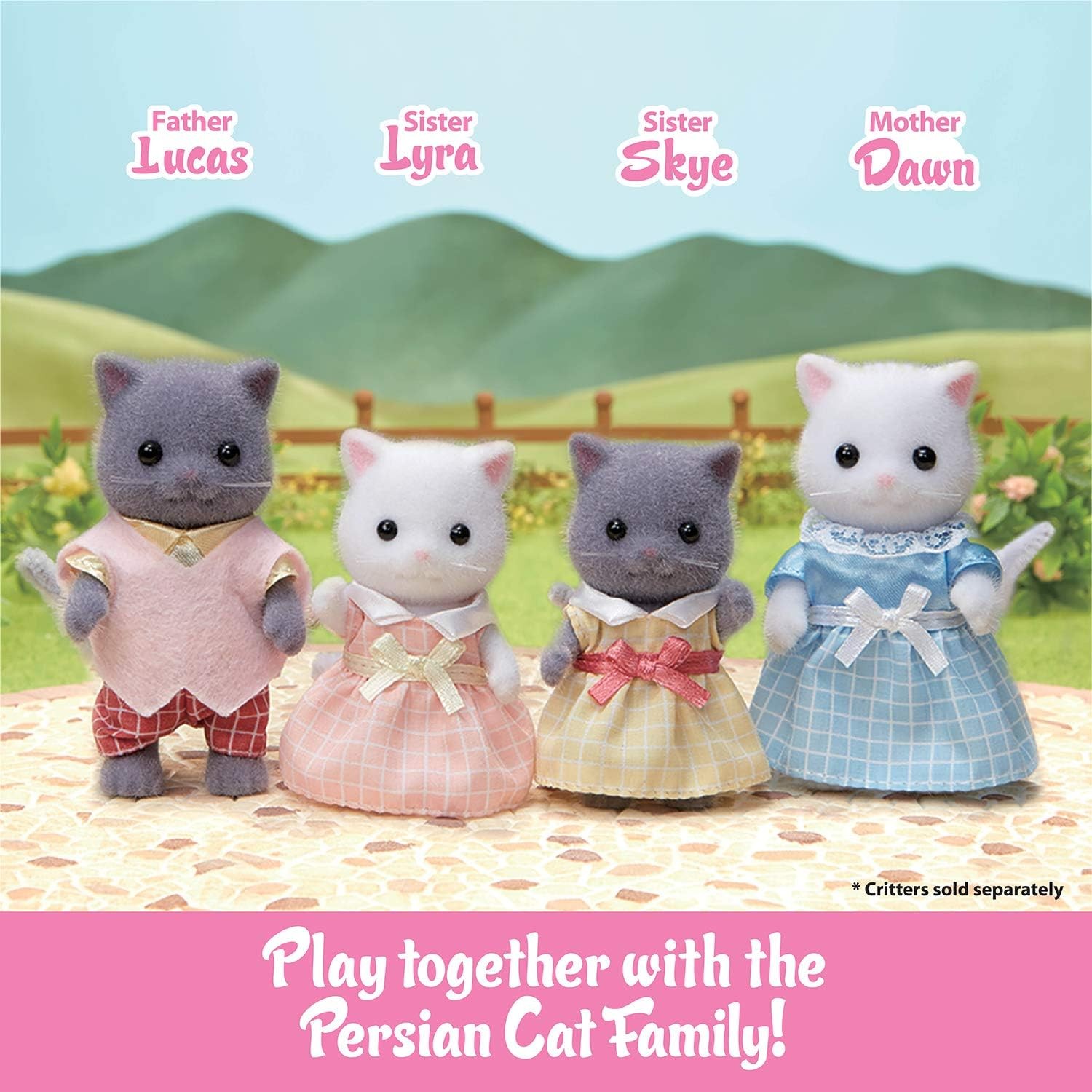 Calico Critters Persian Cat Triplets - Collectible Dollhouse Figures with... 
