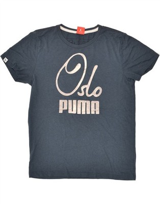 Puma Herren Oslo Graphic T-Shirt Oberteil Medium Navy Blau JD08