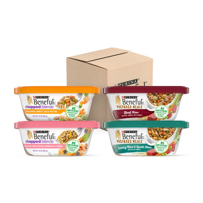 Purina Beneful Chopped Blends Wet Dog Food, Beef, Chicken, Salmon, Lamb, 10 oz