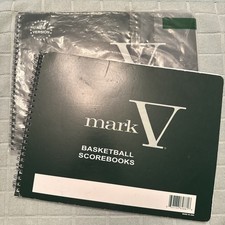 Mark V Basketball Scorebook 8.5 x 11 Hardback, 30 Games, 15 Players  2 Books 