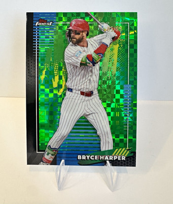 Topps Finest 2026 Bryce Harper Green Refractor 05/99 Phillies #23