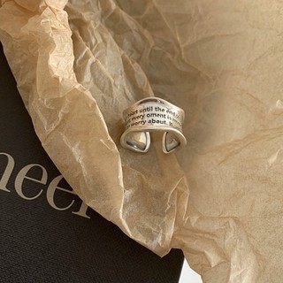 Women's Retro Hip Hop Open Ring Letter Adjustable Fashion Ring Copper Jewelry