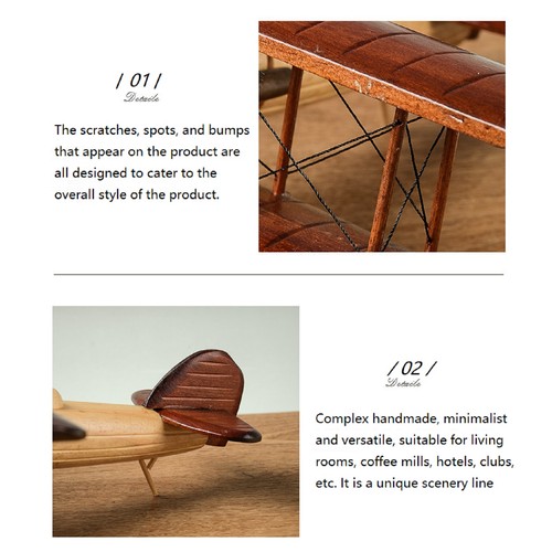 Wooden Aircraft Plane Model Gift Display Collection Vintage Desktop Retro Gift - Picture 9 of 13
